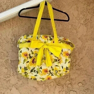 Yellow tote bag floral